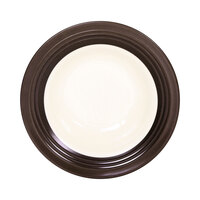 Elite Global Solutions DB651GM Durango 10 oz. Antique White & Chocolate Round Two-Tone Melamine Bowl - 6/Case