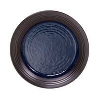 Elite Global Solutions D1098GM Durango 11" Lapis & Chocolate Round Two-Tone Melamine Plate - 6/Case