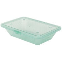 GET EC-18 Eco-Takeouts 9" x 6 1/2" Jade Flat Top Customizable Take Out Container - 12/Case