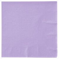 Creative Converting 57193B Luscious Lavender Purple 3-Ply Beverage Napkin - 500/Case
