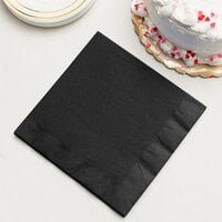 Black Velvet 3-Ply Dinner Napkin, Paper - Creative Converting 59134B - 250/Case