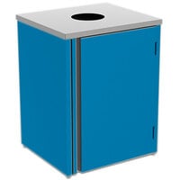 Lakeside 3410BL Rectangular Stainless Steel Refuse Station with Top Access and Royal Blue Laminate Finish - 26 1/2" x 23 1/4" x 34 1/2"