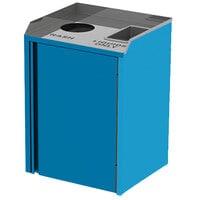 Lakeside 3420BL Rectangular Stainless Steel Liquid / Cup Refuse Station with Top Access and Royal Blue Laminate Finish - 26 1/2" x 23 1/4" x 34 1/2"