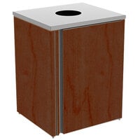 Lakeside 3410RM Rectangular Stainless Steel Refuse Station with Top Access and Red Maple Laminate Finish - 26 1/2 inch x 23 1/4 inch x 34 1/2 inch