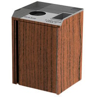Lakeside 3420VC Rectangular Stainless Steel Liquid / Cup Refuse Station with Top Access and Victorian Cherry Laminate Finish - 26 1/2 inch x 23 1/4 inch x 34 1/2 inch