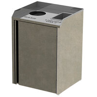 Lakeside 3420BS Rectangular Stainless Steel Liquid / Cup Refuse Station with Top Access and Beige Suede Laminate Finish - 26 1/2" x 23 1/4" x 34 1/2"