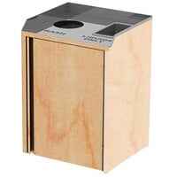 Lakeside 3420HRM Rectangular Stainless Steel Liquid / Cup Refuse Station with Top Access and Hard Rock Maple Laminate Finish - 26 1/2 inch x 23 1/4 inch x 34 1/2 inch