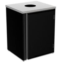 Lakeside 3410B Rectangular Stainless Steel Refuse Station with Top Access and Black Laminate Finish - 26 1/2 inch x 23 1/4 inch x 34 1/2 inch