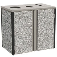Lakeside 3415GS Stainless Steel Rectangular Refuse / Recycle / Paper Station with Top Access and Gray Sand Laminate Finish - 37 1/2 inch x 23 1/4 inch x 34 1/2 inch