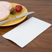 Creative Converting 95000 White 3-Ply Guest Towel / Buffet Napkin - 192/Case