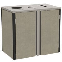 Lakeside 3415BS Stainless Steel Rectangular Refuse / Recycle / Paper Station with Top Access and Beige Suede Laminate Finish - 37 1/2" x 23 1/4" x 34 1/2"