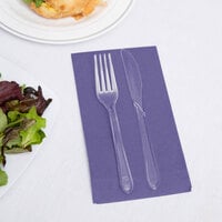 Creative Converting 95115 Purple 3-Ply Guest Towel / Buffet Napkin - 192/Case