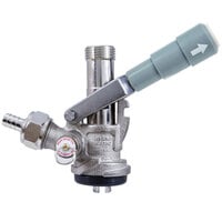 Micro Matic 7486SS S System Type 304 Stainless Steel Beer Keg Coupler with Gray Handle