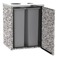 Lakeside 3412GS Stainless Steel Rectangular Refuse / Recycling Station with Top Access and Gray Sand Laminate Finish - 26 1/2" x 23 1/4" x 34 1/2"