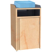 Lakeside 4410HRM Rectangular Stainless Steel Refuse Station with Front Access and Hard Rock Maple Laminate Finish - 26 1/2 inch x 23 1/4 inch x 45 1/2 inch