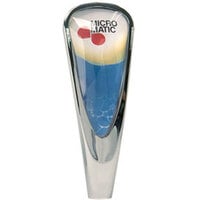 Micro Matic P180-7 7" Pebble Style Chrome Branding on Demand Beer Tap Handle With Clear Insert