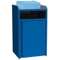 Lakeside 4410BL Rectangular Stainless Steel Refuse Station with Front Access and Royal Blue Laminate Finish - 26 1/2" x 23 1/4" x 45 1/2"