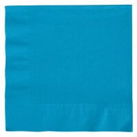 Creative Converting 663131B Turquoise Blue 2-Ply 1/4 Fold Luncheon Napkin - 600/Case
