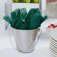 Creative Converting 019124 7 1/8 inch Hunter Green Disposable Plastic Fork - 288/Case
