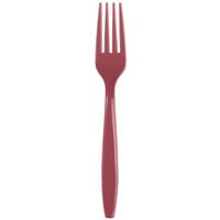 Creative Converting 010122 7 1/8 inch Burgundy Disposable Plastic Fork - 288/Case