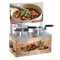 Nemco 6510-T4 Triple Well 4 Qt. Soup Warmer with Header - Single Thermostat