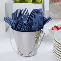 Creative Converting 010601B 7 1/8 inch Navy Blue Disposable Plastic Fork - 600/Case