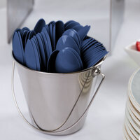 Creative Converting 010603B 6 1/8 inch Navy Blue Heavy Weight Plastic Spoon - 600/Case