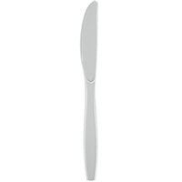 Creative Converting 010586B 7 1/2 inch Shimmering Silver Heavy Weight Premium Plastic Knife - 600/Case