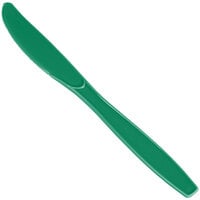 Creative Converting 010581B 7 1/2" Emerald Green Heavy Weight Premium Plastic Knife - 600/Case