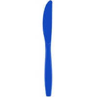 Creative Converting 010147 7 1/2" Cobalt Blue Heavy Weight Premium Plastic Knife - 288/Case