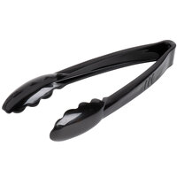 Fineline 3370-BK Platter Pleasers 7" Black Extra Heavy-Duty Disposable Plastic Tong