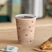 Choice 12 oz. Café Print Poly Paper Hot Cup - 50/Pack
