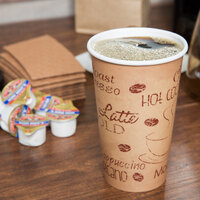 Choice 16 oz. Café Print Poly Paper Hot Cup - 1000/Case