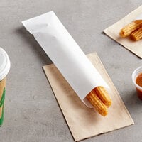 Choice 2 3/4 inch x 10 inch White Kraft Disposable Silverware / Bakery / Churro Bag - 2000/Case