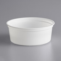 Choice 8 oz. White Microwavable Plastic Round Deli Container   - 50/Pack