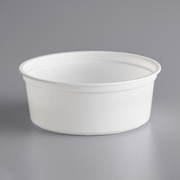 Choice 8 oz. White Microwavable Plastic Round Deli Container - 50/Pack