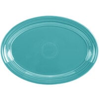 Fiesta® Dinnerware from Steelite International HL456107 Turquoise 9 5/8 inch x 6 7/8 inch Oval Small China Platter - 12/Case