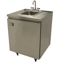 Advance Tabco SHK-MSC-31CH 31" Portable Self-Contained Stainless Steel Hand Sink Cart with Deck Mount Faucet and Hot Water Heater