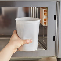Choice 32 oz. White Microwavable Plastic Round Deli Container - 50/Pack