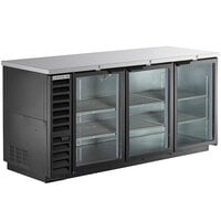 Beverage-Air BB78HC-1-G-B 79 inch Black Counter Height Glass Door Back Bar Refrigerator