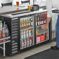Beverage-Air BB78HC-1-G-B 79 inch Black Counter Height Glass Door Back Bar Refrigerator