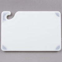 San Jamar CBG6938WH Saf-T-Grip® 9" x 6" x 3/8" White Bar Size Cutting Board with Hook