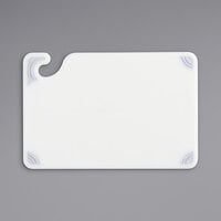 San Jamar CBG6938WH Saf-T-Grip® 9 inch x 6 inch x 3/8 inch White Bar Size Cutting Board with Hook