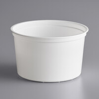 Choice 16 oz. White Microwavable Plastic Round Deli Container - 50/Pack