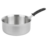 Vollrath 77742 Tribute 4.5 Qt. Tri-ply Stainless Steel Sauce Pan with with TriVent Black Silicone Handle