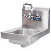 Advance Tabco 7-PS-23 Space Saving Hand Sink with Splash Mount Faucet - 12 inch x 16 inch