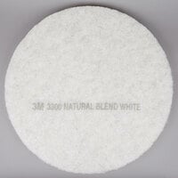 3M 3300 21 inch Natural Blend White Light Duty Burnishing Floor Pad - 5/Case