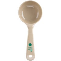 Carlisle 432806 Measure Misers 4 oz. Beige and Green Color Coding Polycarbonate Short Handle Solid Portion Spoon