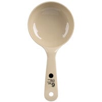 Carlisle 433006 Measure Misers 6 oz. Beige and Black Color Coding Polycarbonate Short Handle Solid Portion Spoon