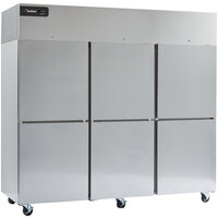 Delfield GBF3P-SH Coolscapes 83 inch Top-Mount Three Section Half Door Stainless Steel Reach-In Freezer - 71 cu. ft.